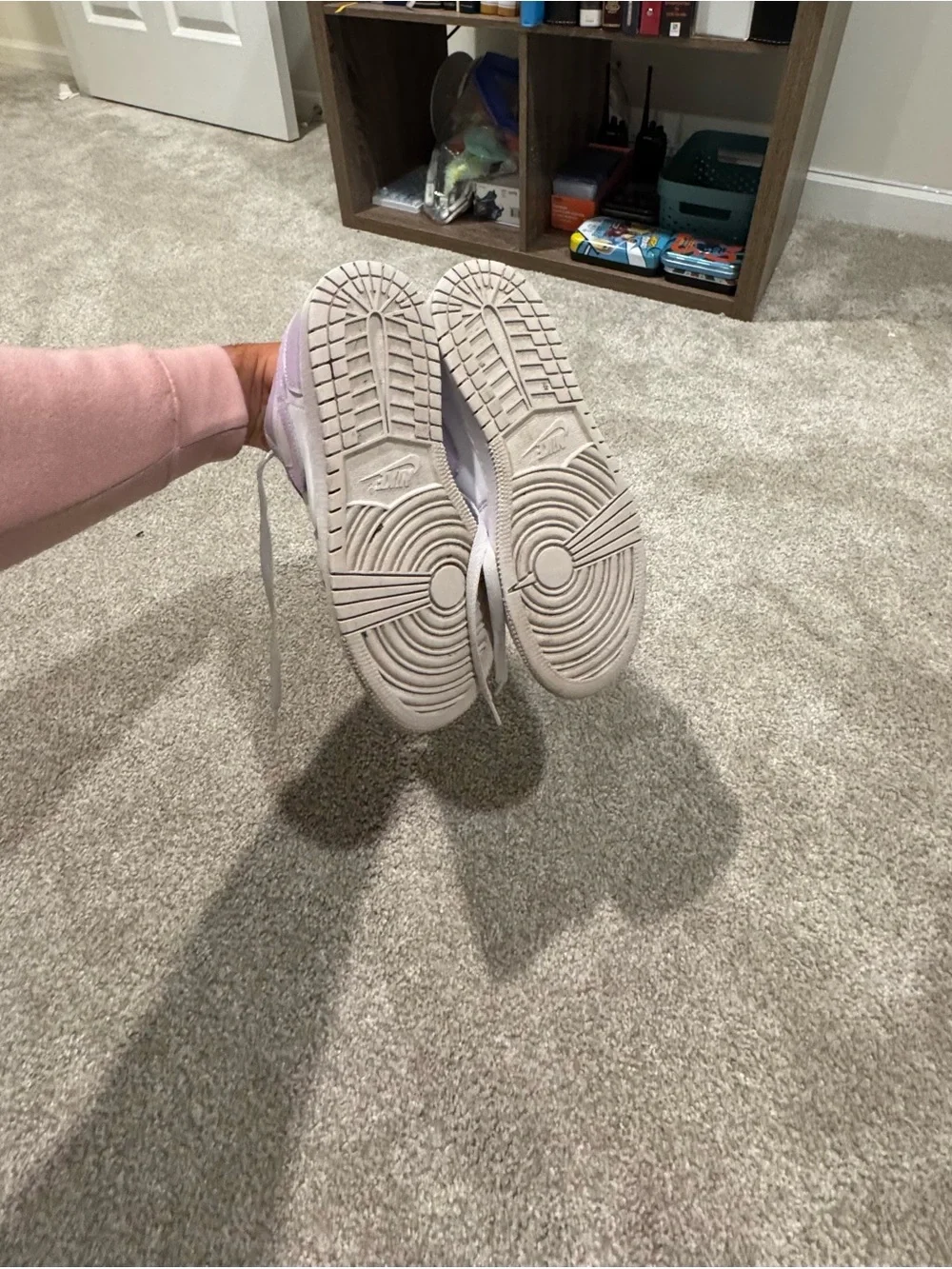 Nike Kids Lavender and White Low-Top Sneakers